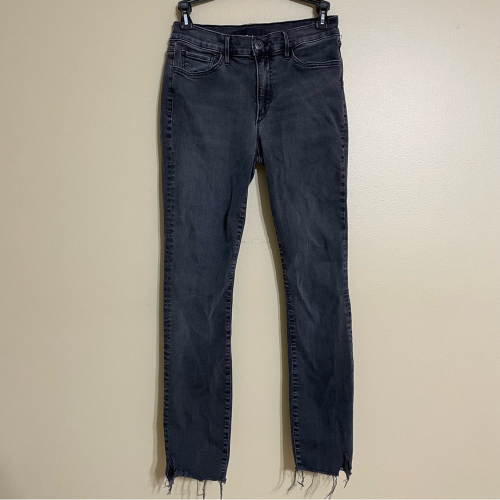 3x1 Black Skinny Jeans distressed bottom hems size 27